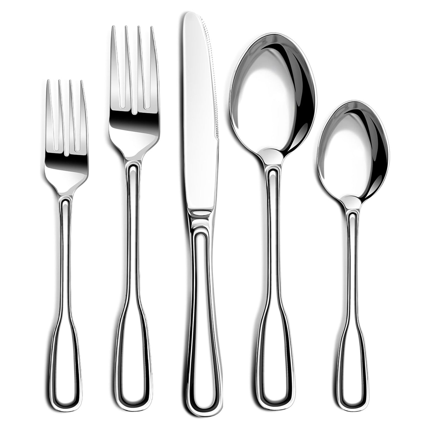 Silverware Set for 8, 40 Piece Utensils Stainless Steel Flatware Set