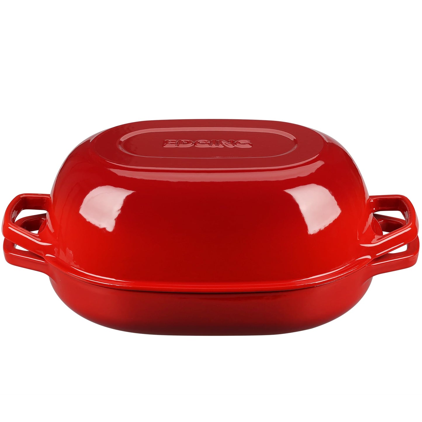 EDGING CASTING Enameled Cast Iron Oval Dutch Oven Pot with Lid, Dutch Oven for Sourdough Bread Baking, Bread Oven, Bread Dutch Oven, Oval Bread Pan, 5qt, Lake Blue