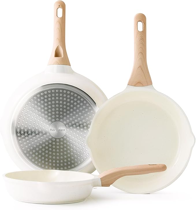 Kordisen Ceramic Nonstick Frying Pan Skillet Set (8/9.5/11 Inch)