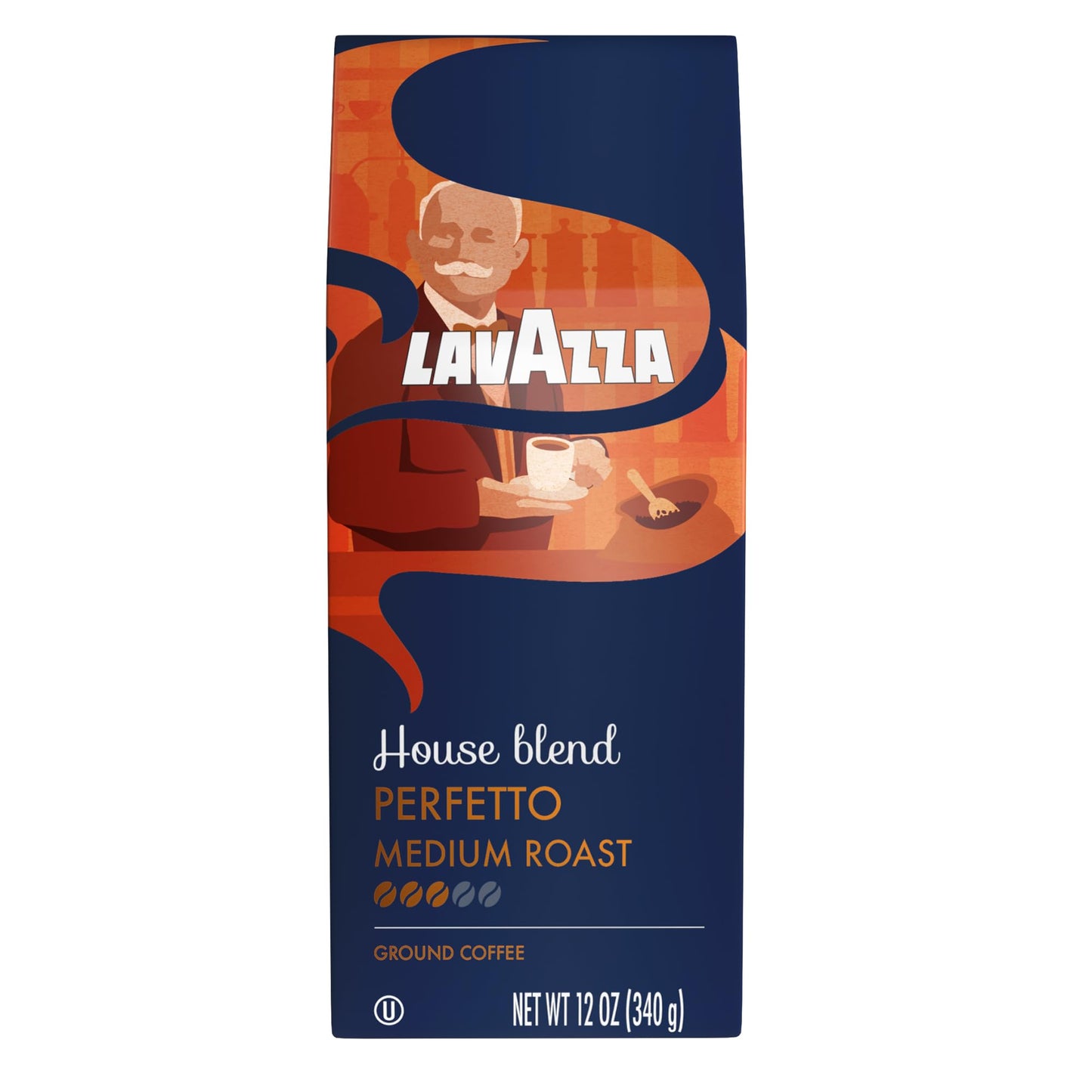 Lavazza House Blend Perfetto Ground Coffee 6 Bags of 20oz, Medium Roast, Full-bodied, Intensity 3/5, 100% Arabica, Ideal for Drip Brewers, (Pack of 6) - Package May Vary