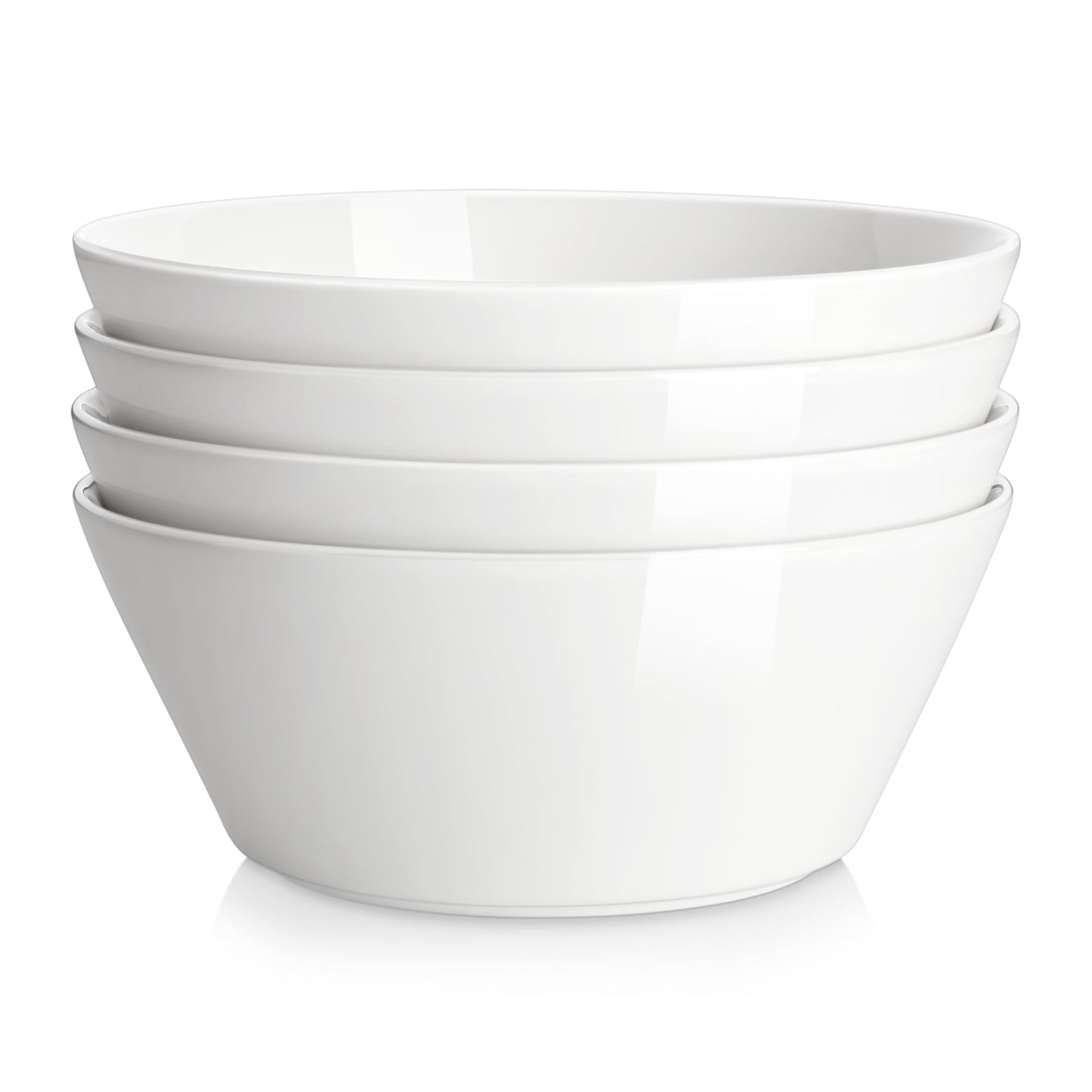 MALACASA 35 OZ Soup Bowls Set of 4, White Bowls Deep Cereal Ramen Bowl