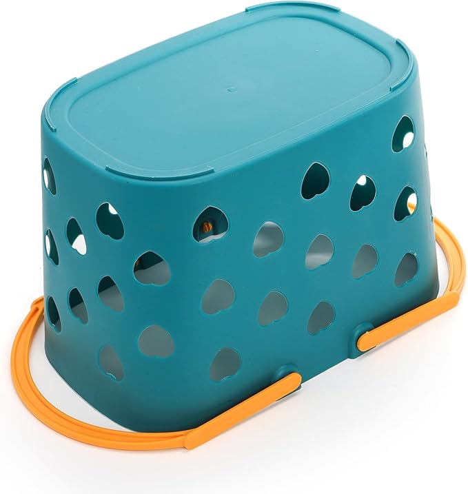 Peohud 4 Pack Portable Shower Caddy Basket, Plastic Storage Basket with Handle, Caddy Organizer Bin for Bathroom, College Dorm, Pantry, Kitchen