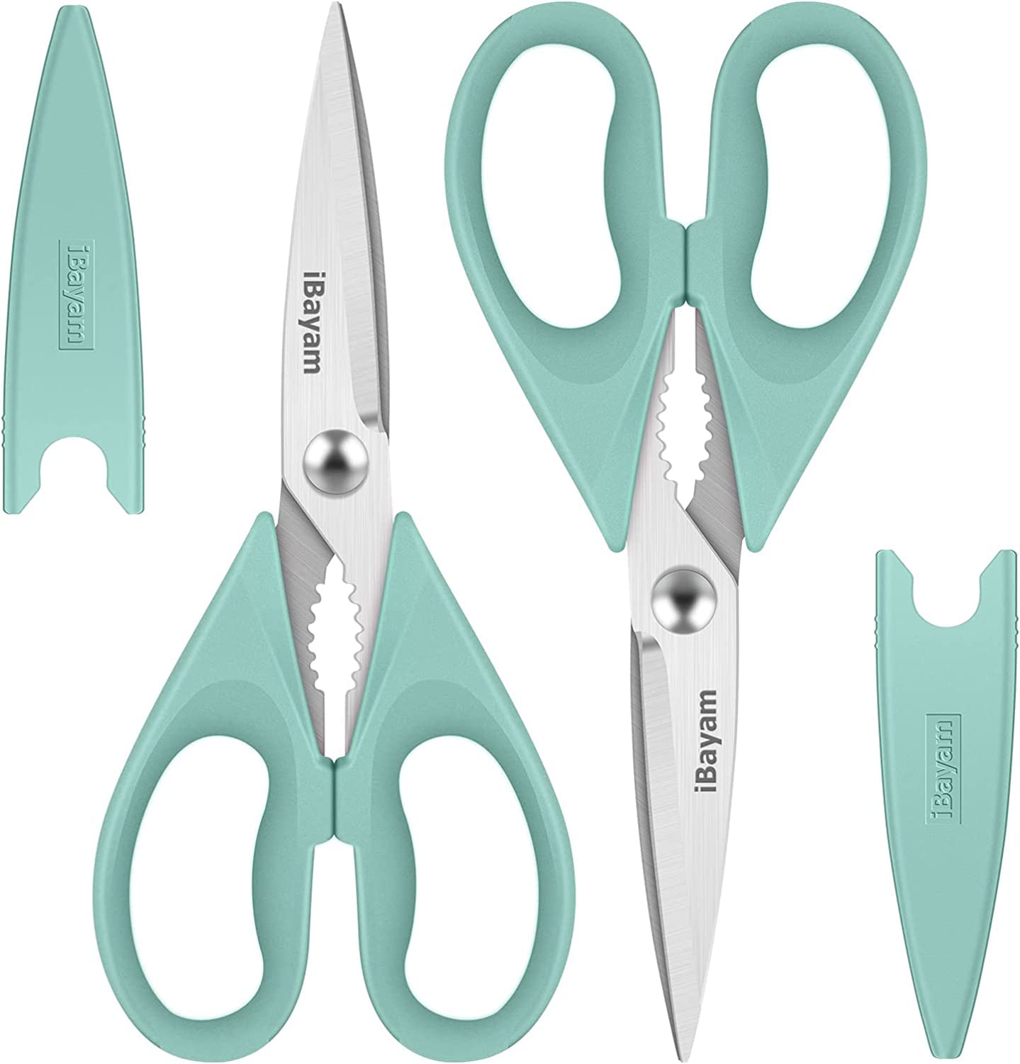 iBayam Kitchen Scissors Shears All Purpose Heavy Duty, Protective Sheath