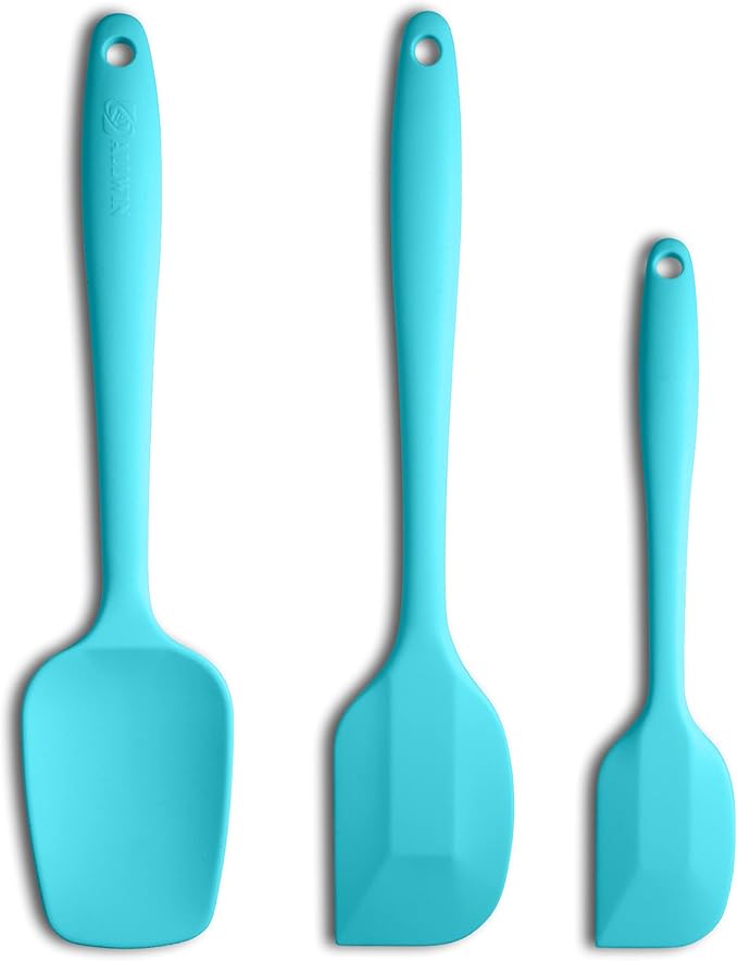 3-Piece Silicone Spatula Set, 600°F Heat Resistant, Orange