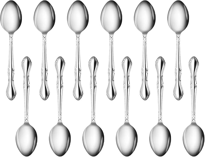 New Star Foodservice Rose Pattern Stainless Steel Oyster Fork, 5.8-Inch, Set of 12, Commercial Grade