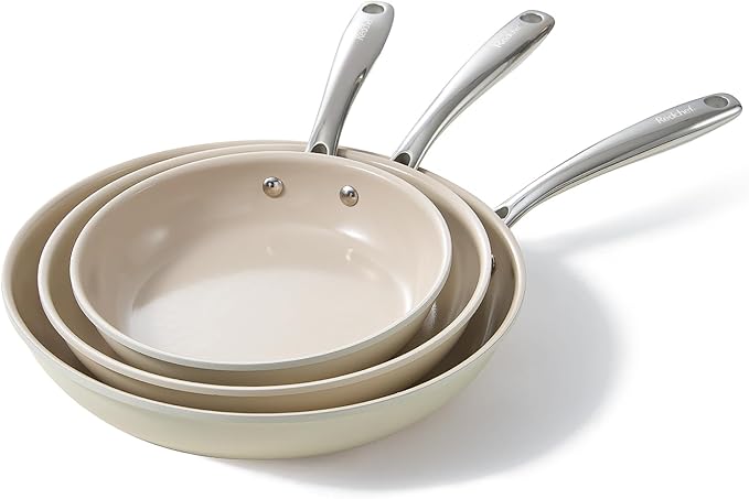 Redchef Nonstick Frying Pan Skillet, Ceramic Non-Stick Saute Pans, 9.5 inch Cooking Fry Pan with Stay Cool Handle, All Stovetops (Gas, Electric & Induction), Dishwasher/Oven Safe, PFAS-Free, Non Toxic