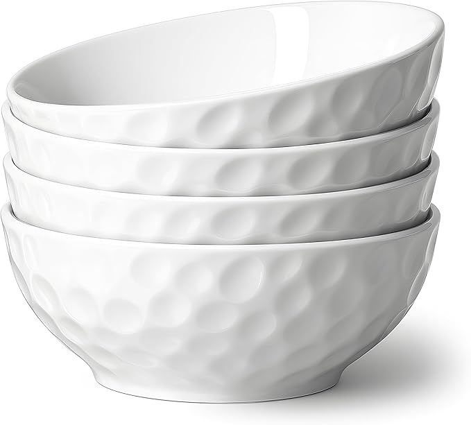 HOMBENE Porcelain Soup Bowls, 4.5 Inch Ice Cream Bowl, Kitchen Bowl Set, Fruit Bowls, Microwave and Dishwasher Safe, Set of 6