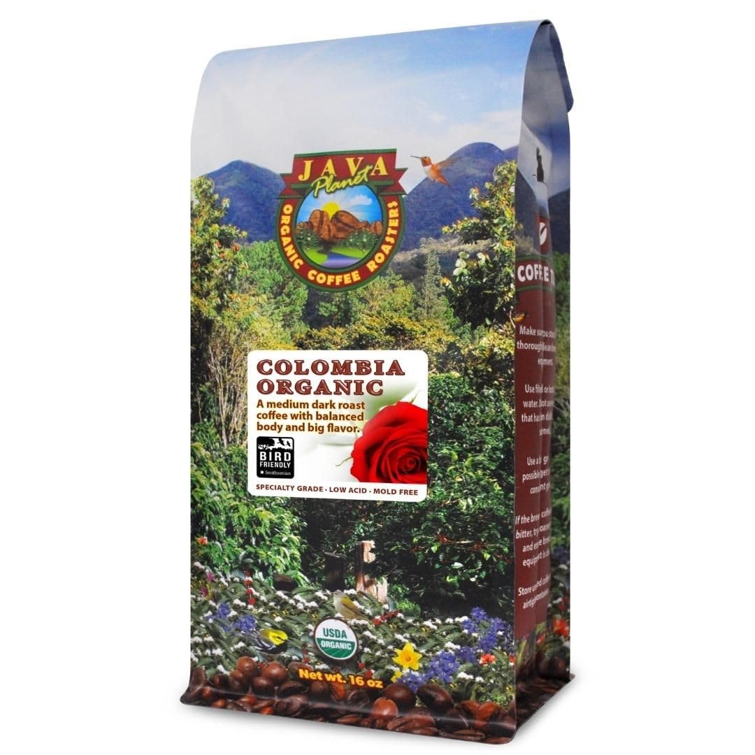 Java Planet Low Acid Organic Whole Bean Coffee, Papua New Guinea, 16 oz