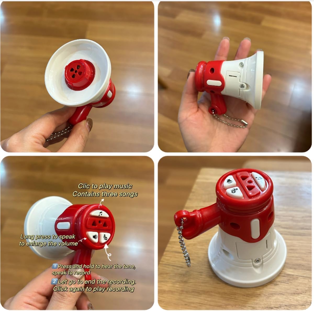 Flowersea Funny Mini Megaphone Toy Record and Play Prank Joke Gift for Adults & Kids Game Party Gifts (Set of 2)