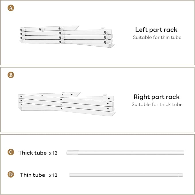 Foldable Drying Rack Clothing, 3-Tier Portable Clothes Drying Racks for Indoor & Outdoor, Anti-Rust Compact Laundry Rack Collapsible, White 28" D x 10" W x 35" H