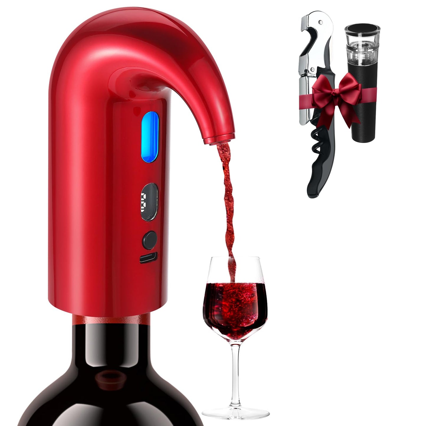 BLUBYEES Electric Wine Aerator and Automatic Wine Dispenser
