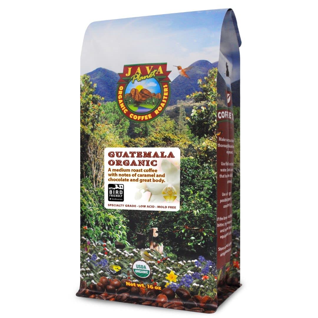 Java Planet Low Acid Organic Whole Bean Coffee, Papua New Guinea, 16 oz