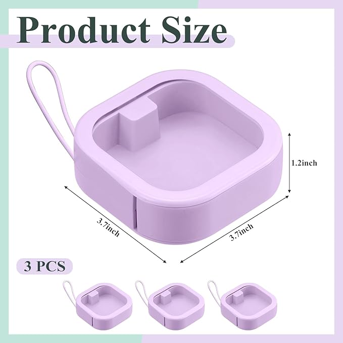2pcs Hair Tie Organizer,Portable Travel Qtip Holder,Bathroom Storage Organizer Qtip Dispenser Cotton Swabs Dispenser Kids Hair Accessory Box with Lid for Bathroom,Desktop Organizer(2pcs Purple&Blue)