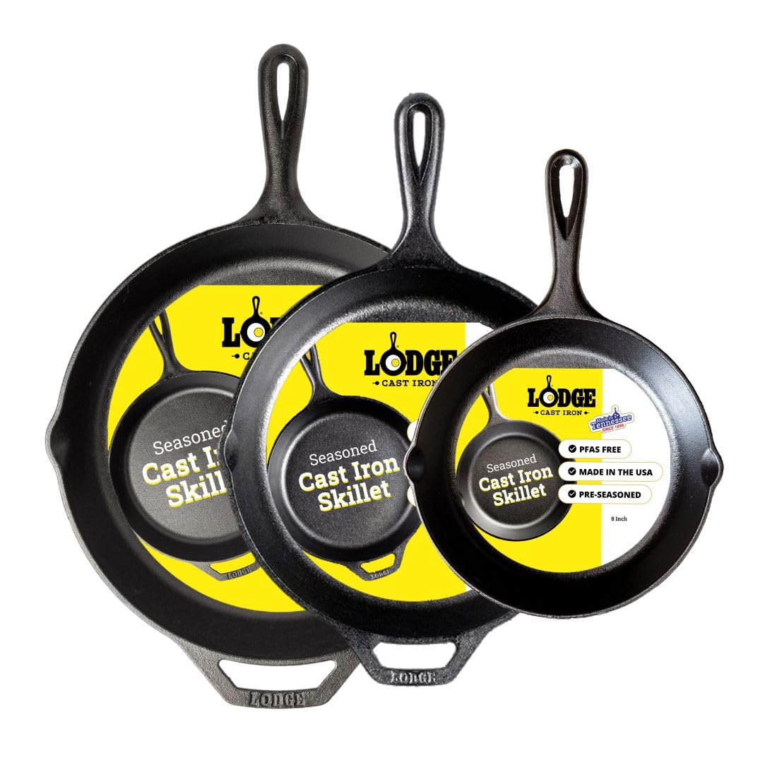 Lodge Pre-Seasoned Cast Iron Skillet, PFAS-Free, 13.25 Inches