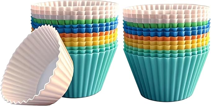 36 Pack Silicone Cupcake Liners Muffin Baking Cups Liners Reusable Non-Stick Cake Molds Sets Lunch Bento Box Dividers Accessories