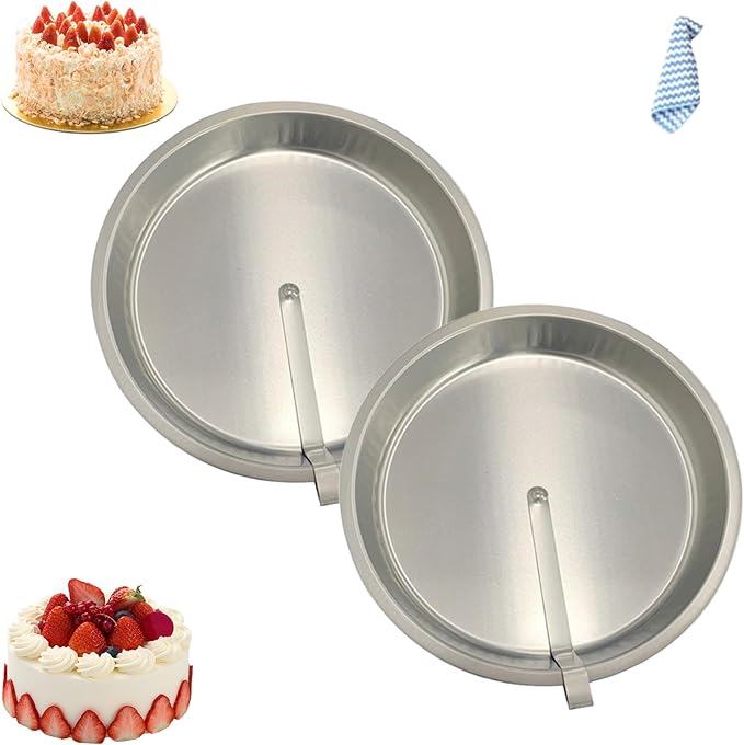JKWRRRKS Easy Release Pans Round with Lever, 9.7" Quick Release Easy-Out Cake Pan Set,Baking Tools Pans Stainless Steel Round,Apple Pie Bake & Serve Sets, For All Kinds of Bases (3)