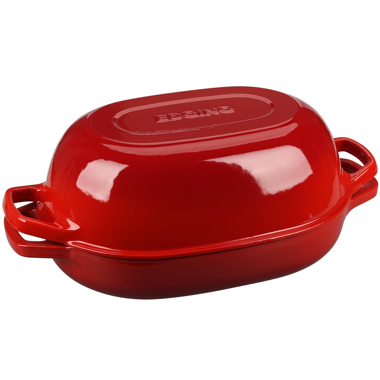 EDGING CASTING Enameled Cast Iron Oval Dutch Oven Pot with Lid, Dutch Oven for Sourdough Bread Baking, Bread Oven, Bread Dutch Oven, Oval Bread Pan, 5qt, Lake Blue