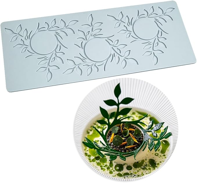 3D Hollow Leaf Fondant Lace Mold Multi Leaves Flower Candy Mold Chocolate Sugar Craft Cake Decoration Cupcake Top (C Coconut Tree_11.52 * 3.6 * 0.12inch)