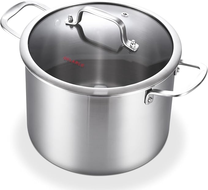 DELARLO Tri-ply Stainless Steel 20 Quart Heavy Duty Induction Stock Pot