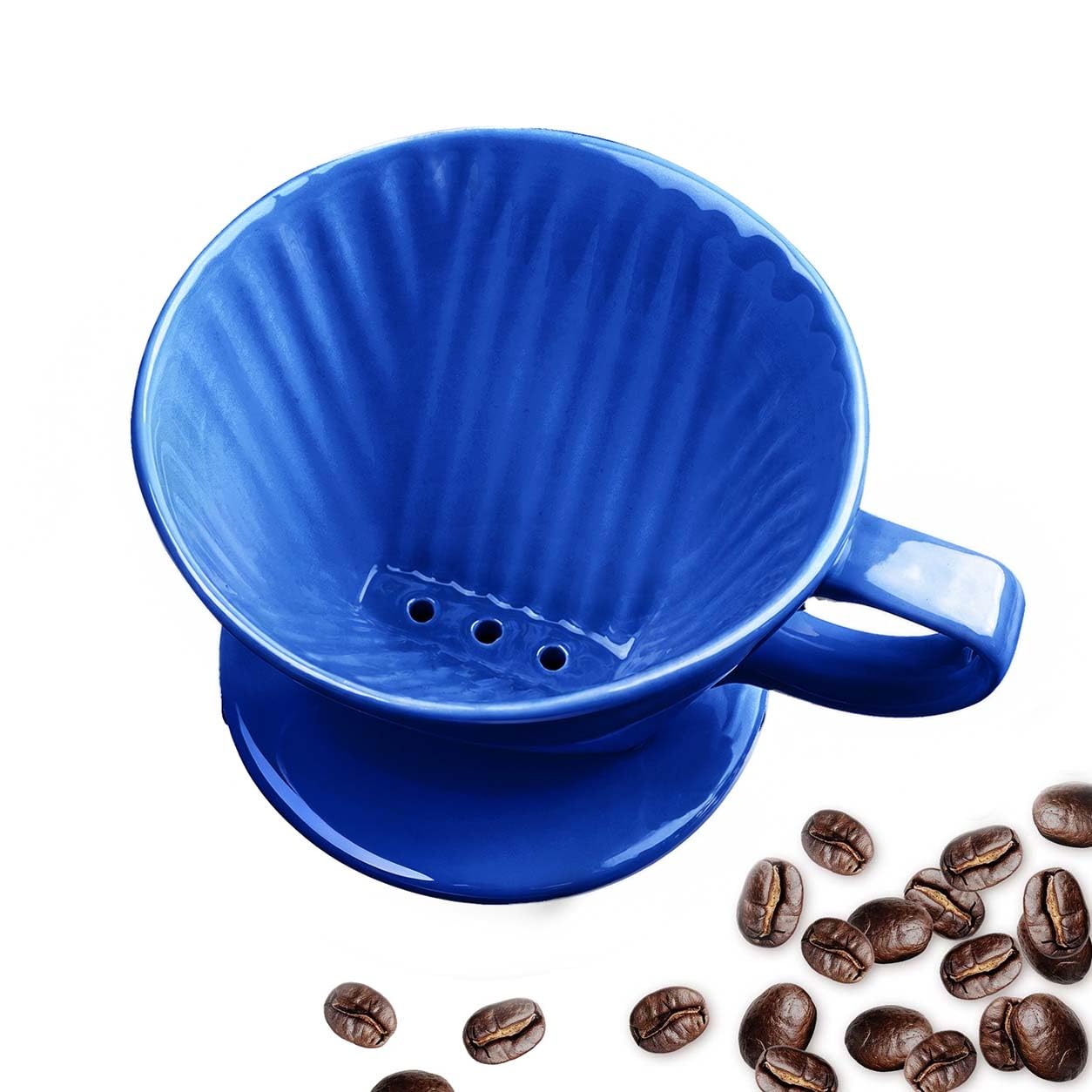 NBYHZLS Ceramic Pour Over Coffee Dripper, V-Shaped Coffee Filter Cone