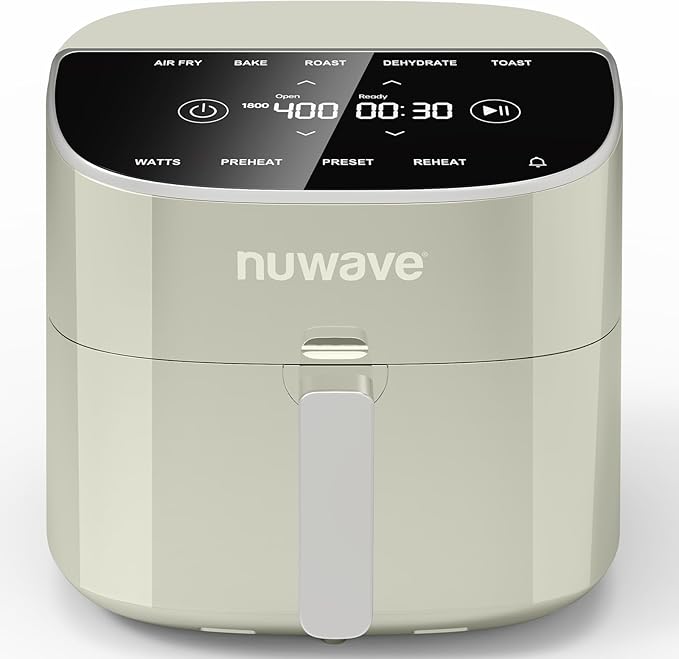 Nuwave Brio Plus 8 Qt Air Fryer, PFAS Free, New & Improved, 50-400°F in 5°F