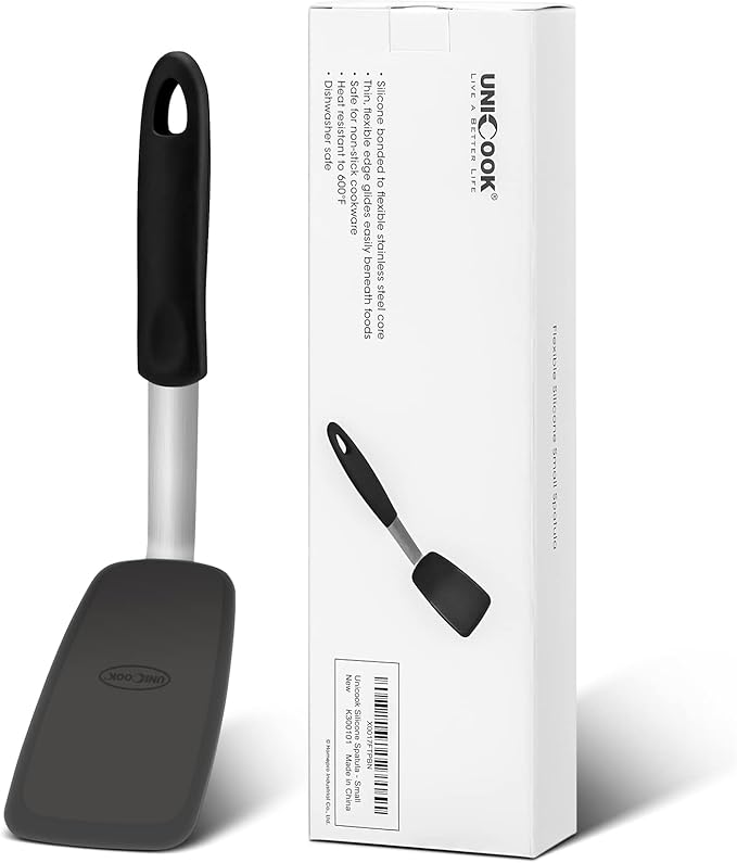 Unicook 2-Piece Silicone Spatula Set, Food Grade Turner, Small and Medium