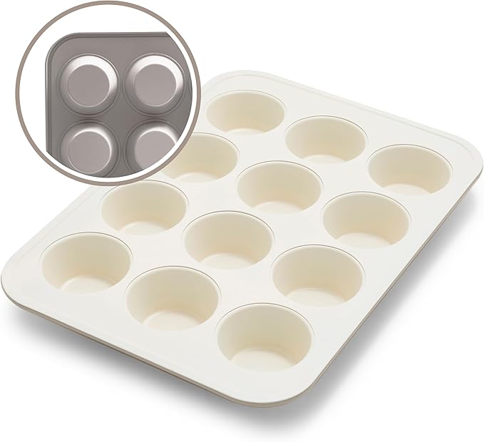 GreenLife 12 Cup Ceramic Nonstick Muffin Pan, Navy