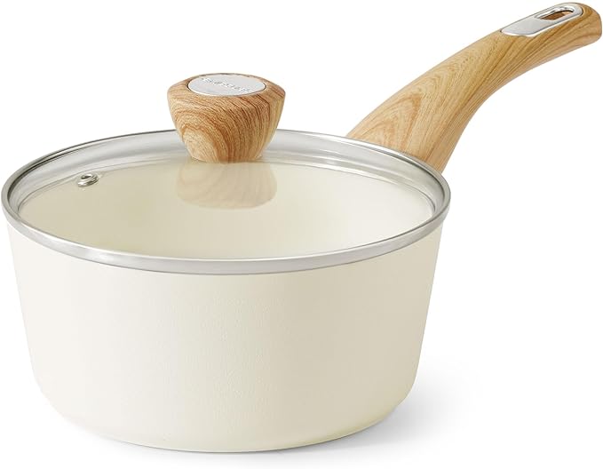 SENSARTE 1.5 & 2.5 Quart Sauce Pan Sets with Lid, Cooking Pots Set, Nonstick Saucepan Set with Pour Spout, Small Pot, Non toxic Saucepot, Induction Comptable, Sauciers, Easy to Clean, PFOA Free
