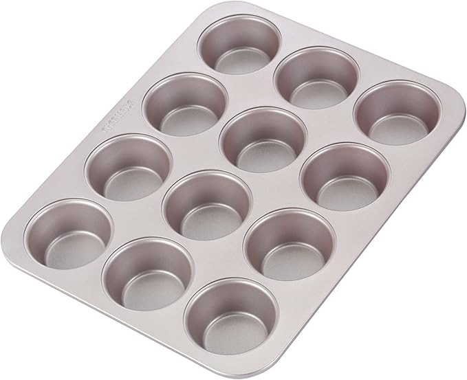 CHEFMADE Mini Muffin Pan, 20-Cavity Non-Stick Tiny Cupcake Pan Bakeware for Oven Baking (Champagne Gold)