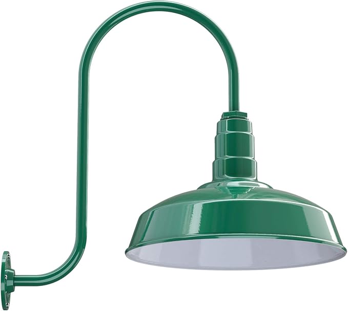 11" Straight Arm Barn Light Outdoor | Farmhouse | Modern Gray/Brass