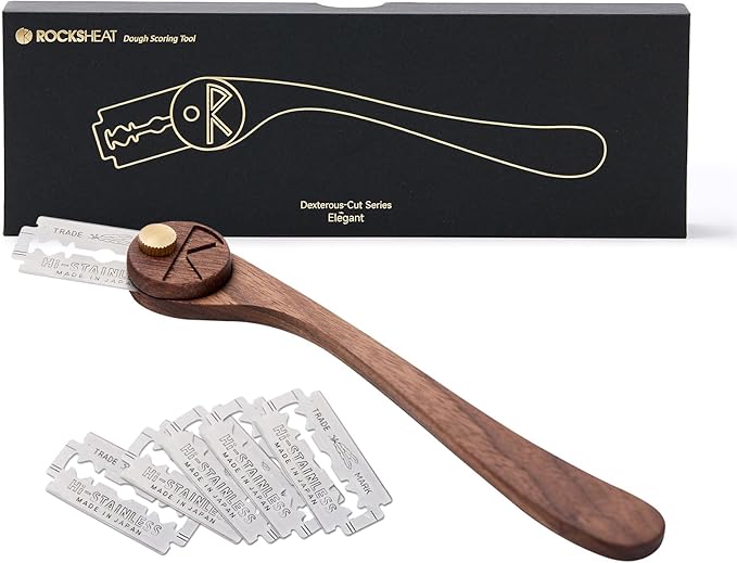 ROCKSHEAT Bread Lame Set with Blade Cover, Two Scoring Knifes with 5 Feather Blades, Dough Scoring Tool for Bread Baking, Sourdough Scoring Tool Dexterous-Cut Series Lame Bread Tool (LUNA & ELEGANT)
