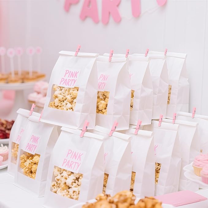 100PCS Pink Plastic Clothes Pins for Girl Baby Shower Games, DIY Crafts, Photos - 1.35 Inch Small Mini Pins, Tiny Clips for Laundry & Picture Displays Gender Reveal Party Decorations