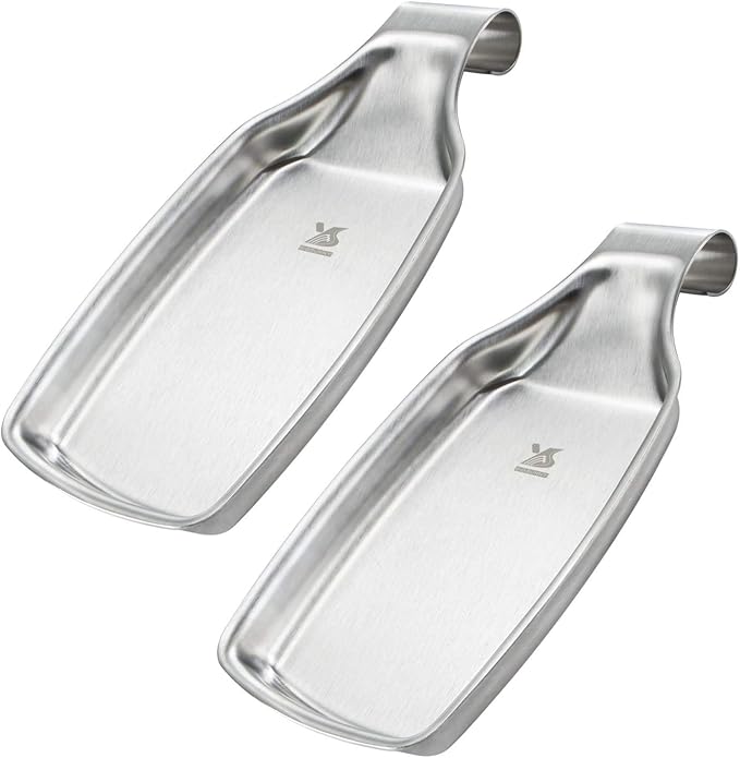 MSY BIGSUNNY Silicone Spoon Rest for Stove Top, Heat Resistant Spoon Rest, Cooking Utensils Holder for Kitchen Counter - (Set of 2, Black)