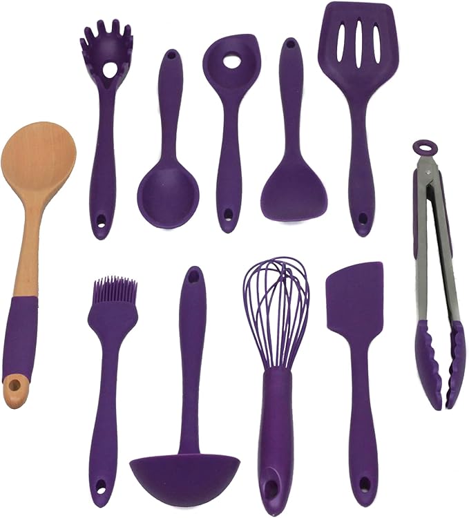 Chef Craft Premium Silicone Kitchen Tool and Utensil Set, 9 Piece, Red