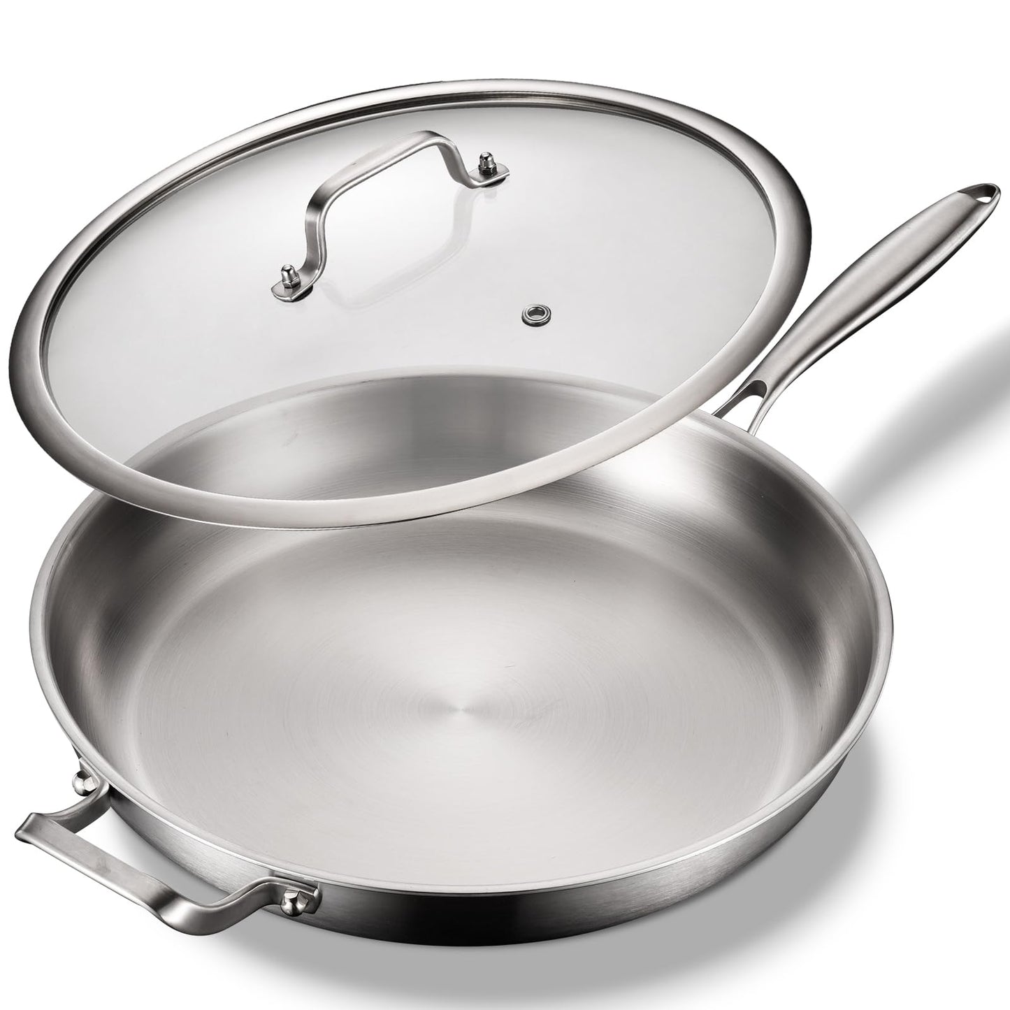DELARLO Tri-Ply Stainless Steel Pan,18/10, 8",10,12"