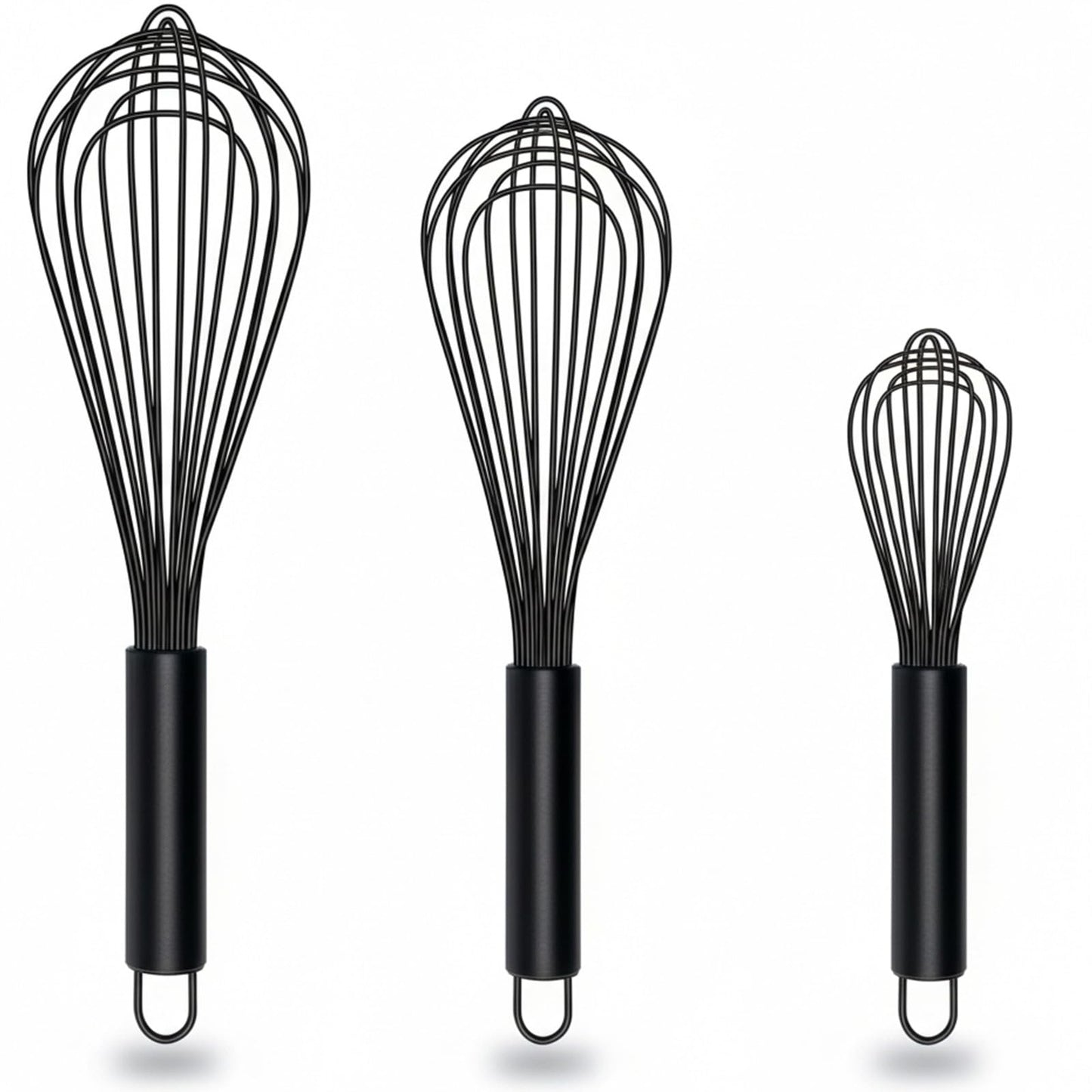 TEEVEA Silicone Whisk 11 Inch, Non-Slip Handle Heat Resistant Non-Scratch