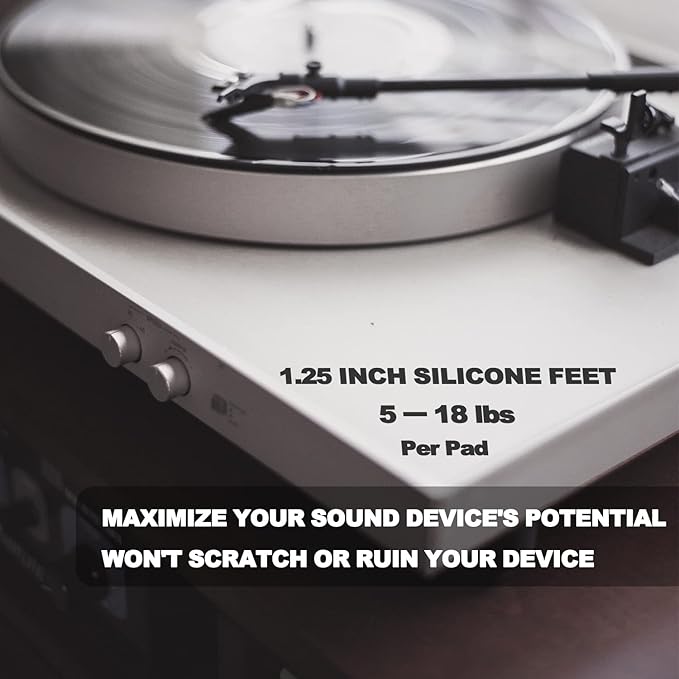 1.25" Silicone Hemisphere Bumpers Isolation Feet Rubber Non-Skid Speaker Pads