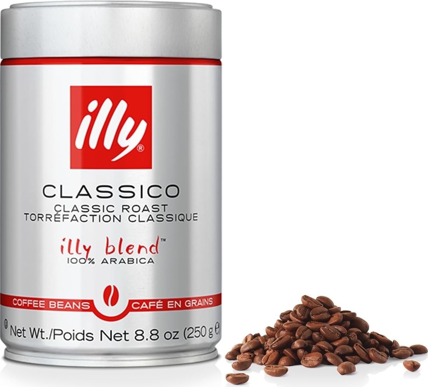 Illy Intenso Whole Bean Coffee, Dark Roast, Intense, Robust And Full Flavored With Notes Of Deep Cocoa, 100% Arabica Coffee, No Preservatives, 8.8 Ounce (Pack Of 1)