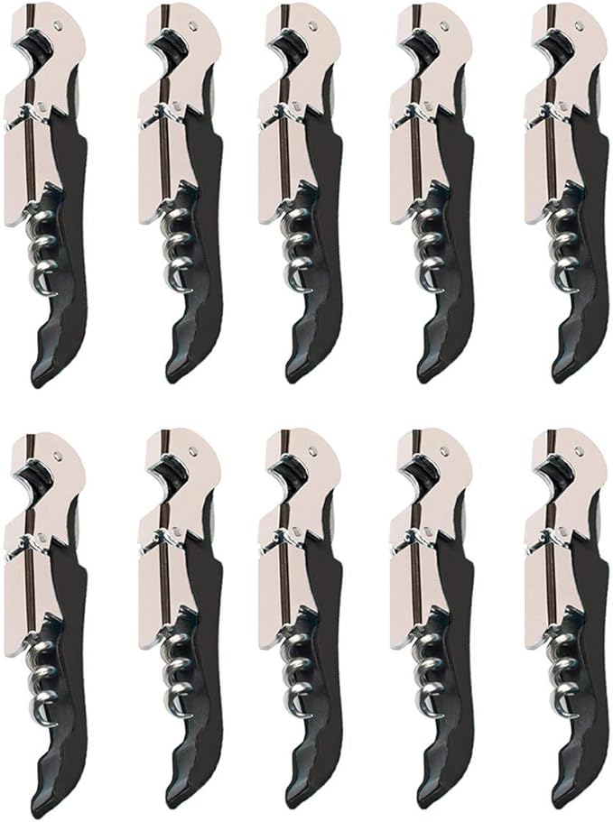Professional Waiter Corkscrew Wine Openers Set(2PCS), Heavy Duty Stainless Steel Hinges Wine Key for Restaurant Waiters, Sommelier, Bartenders
