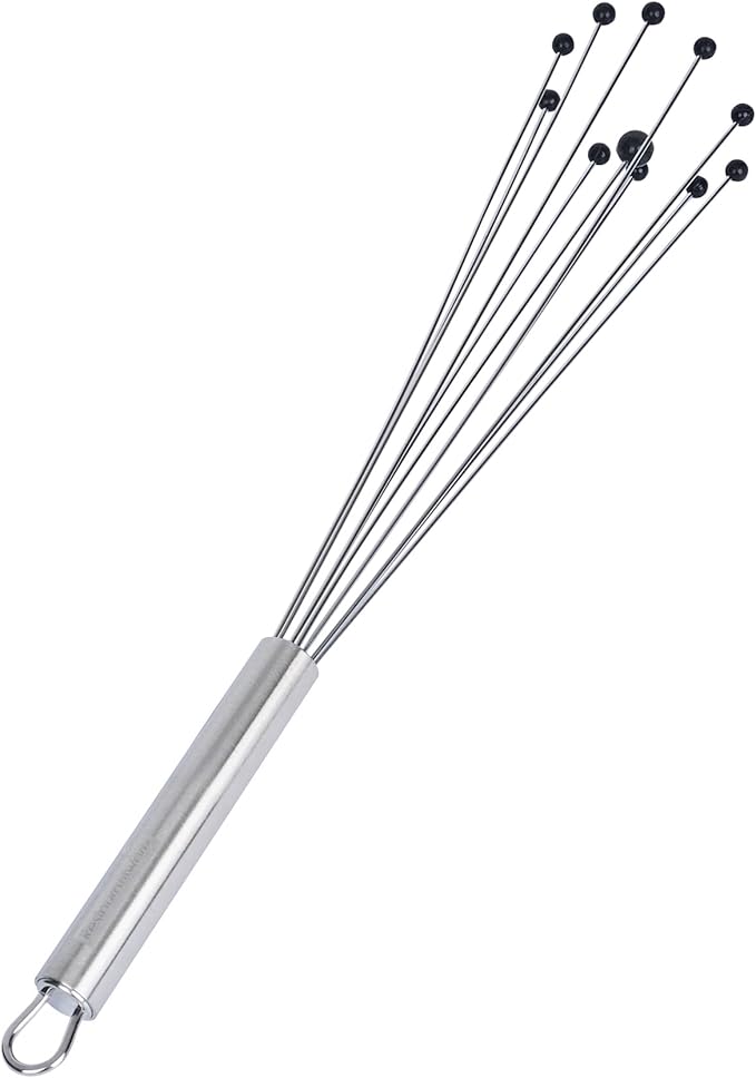 Restaurantware 12.5 in Stainless Steel Ball Whisk - 24 Pack - German Standard Egg Beater with Ergonomic Handle, Dishwasher Safe - Manual Mixer Cooking Whisk for Baking, Stirring, Sauces, Beating