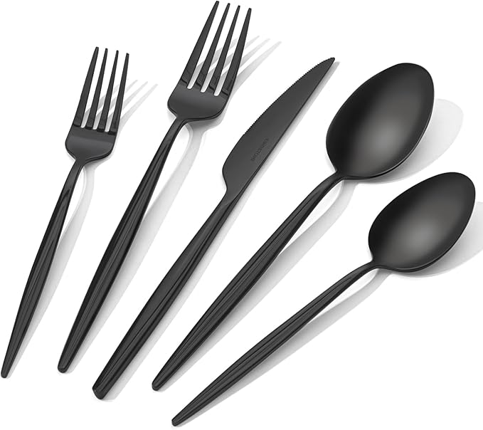 18/10 Silverware Set for 12, 60 Piece Gold Stainless Steel Flatware Cutlery