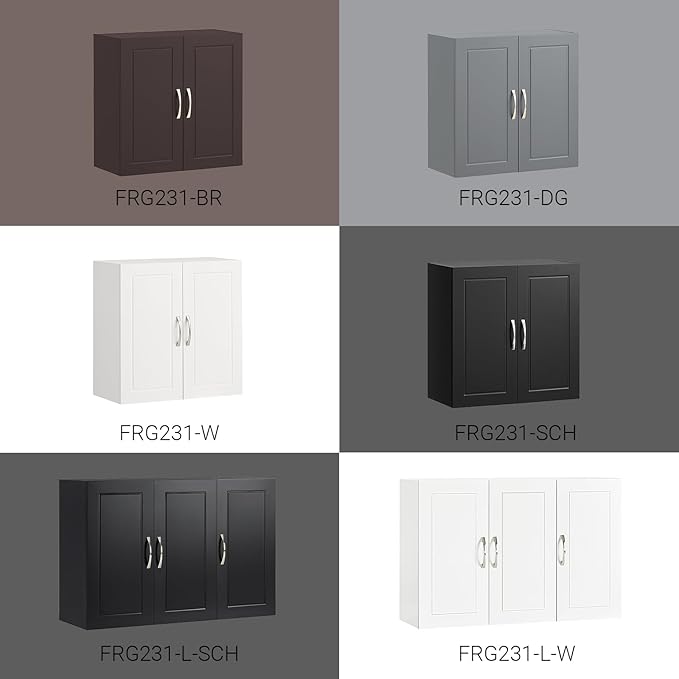 Haotian Wall Cabinet Laundry Room, Wall Storage Cabinet Kitchen Bathroom Garage, Medicine Cabinet with Shelf, Grey FRG231-DG