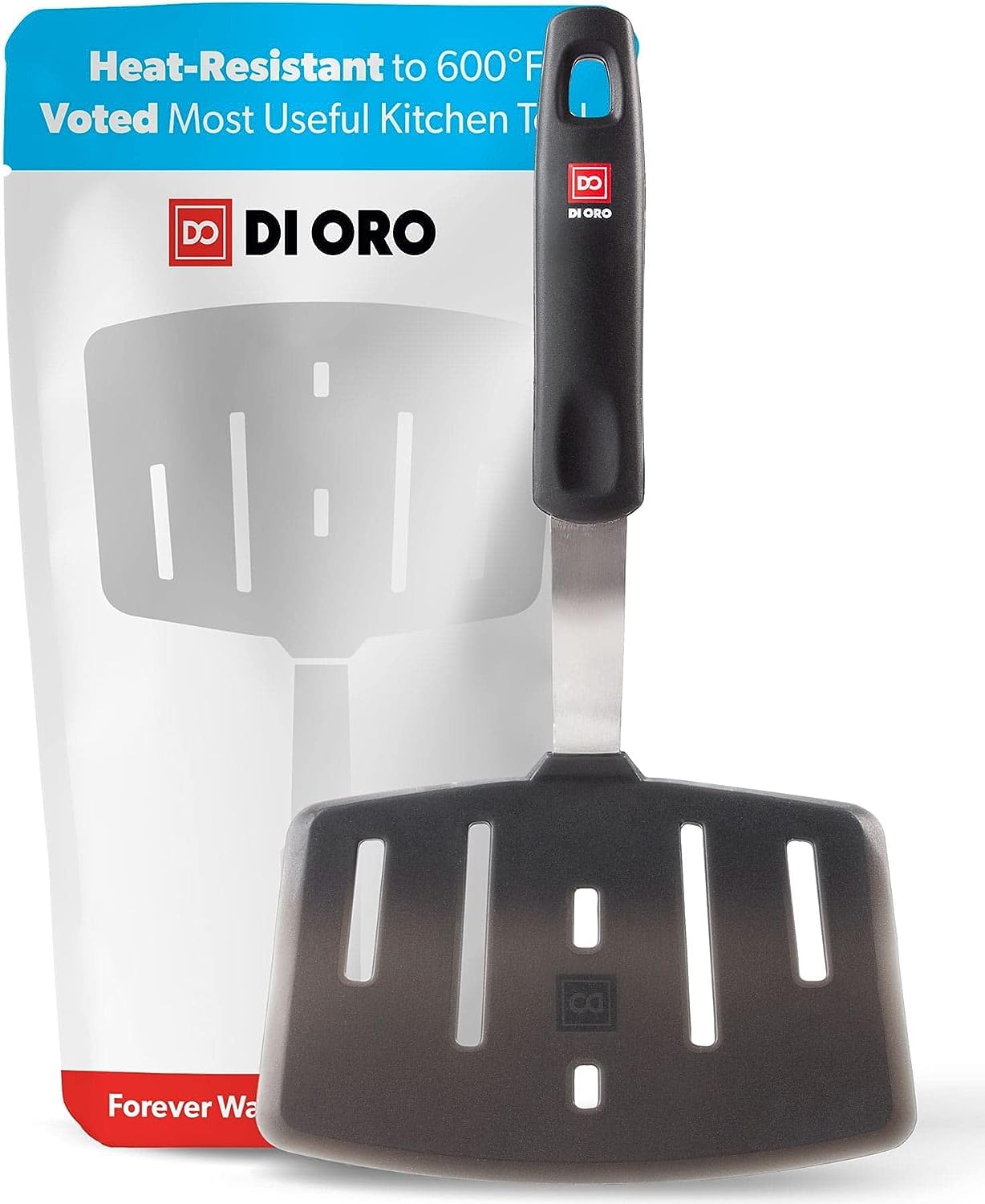 DI ORO Mini Silicone Spatula - Egg & Cookie Turner, 600F Heat Resistant