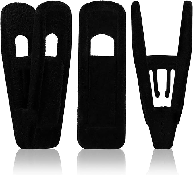 Tinfol 80pc Velvet Hanger Clips, Black Pants Velvet Clips, Large Opening Clothes Pin Hanger Clip, Strong Finger Flocked Clip Perfect for Slim-line Clothes Velvet Hangers