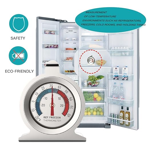 MIANLU 5 Pack Fridge Thermometer - Classic Series with Large Dial and Internal Temperature Gauge - Monitor and Maintain Perfect Temperature in Kitchen Refrigerator