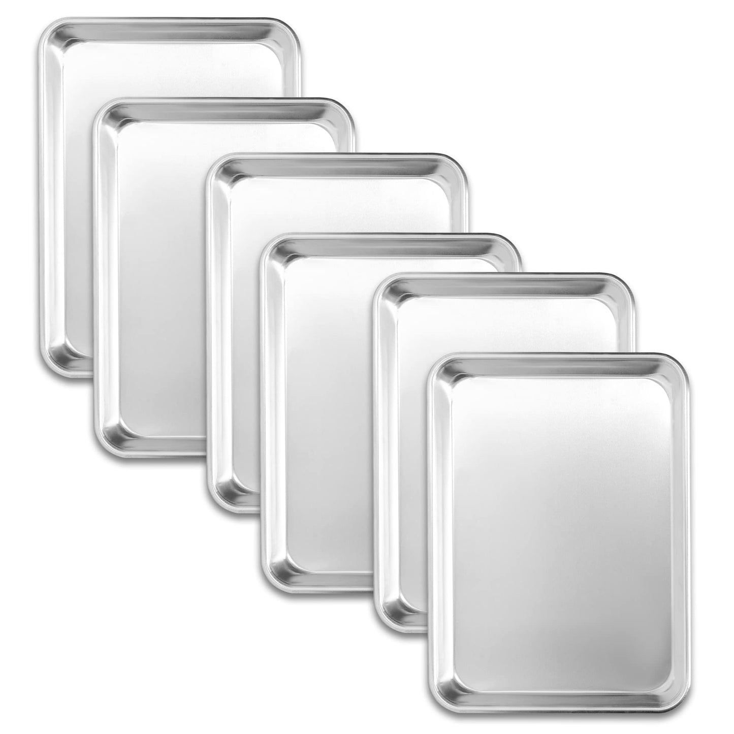 BIEAMA 6 Pack 15" x 21" Baking Sheet Pan, Aluminum Large Size Cookie Sheets