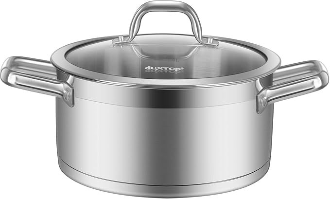 Duxtop Stainless Steel Stock Pot with Lid, 8.6 Qt Induction Cooking Pot
