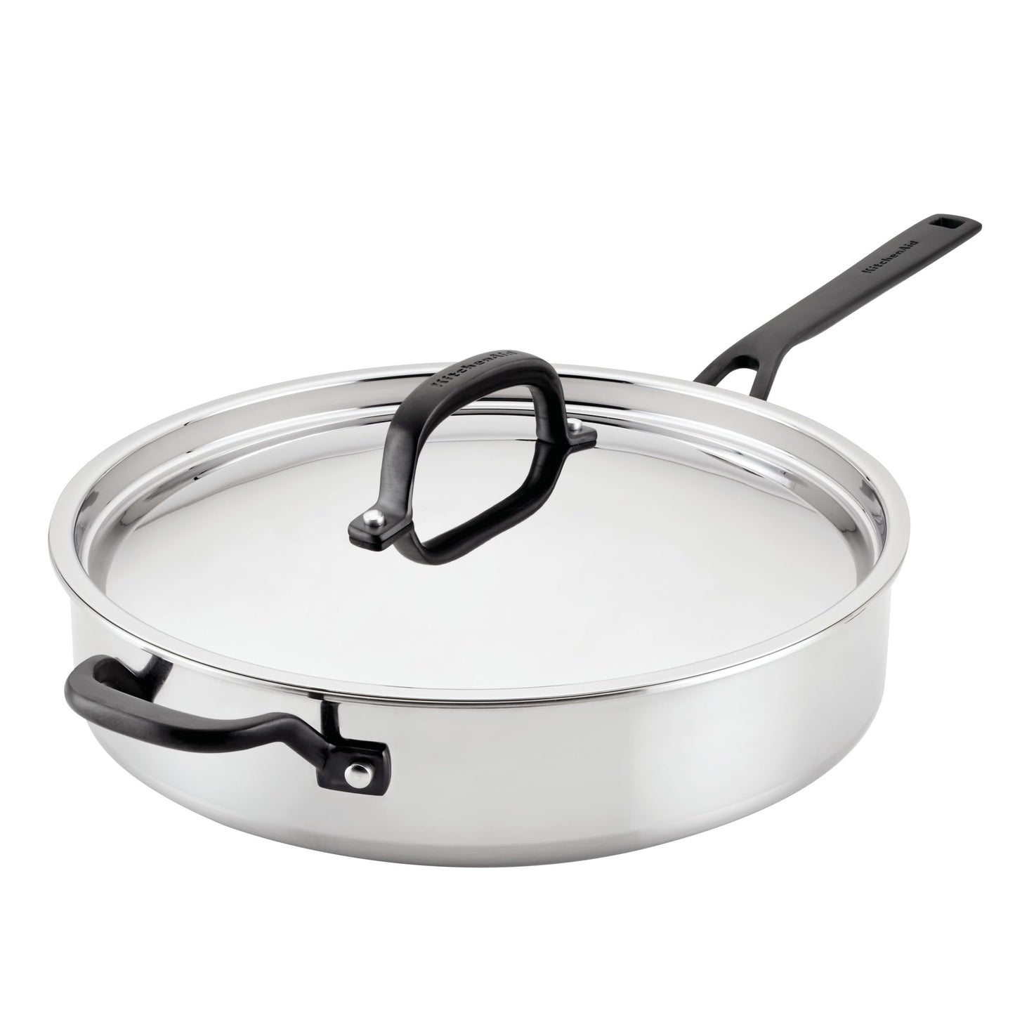 KitchenAid 5-Ply Clad Polished Stainless Steel Frying Pan/Skillet, 10 Inch - Stainless Steel