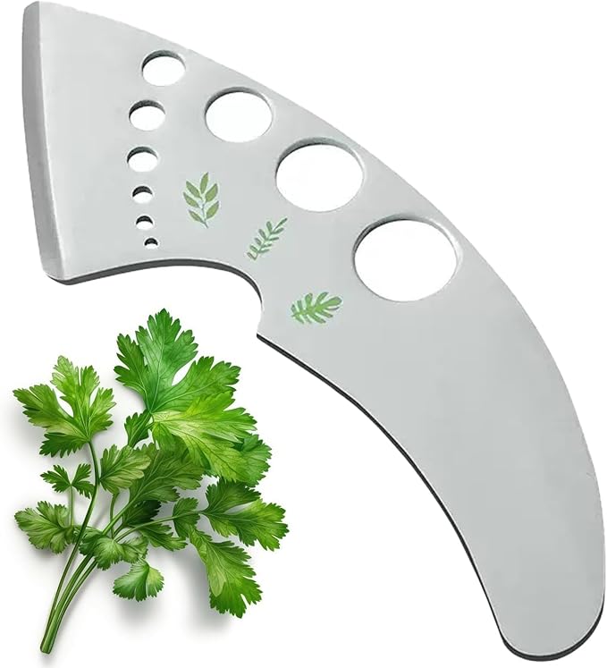 Herb Stripper 9 Holes, Stainless Steel Kitchen Herb Stripping Tool Loose Leaf Kale Razor Metal Leaf Pealer for Kale, Chard, Collard Greens, Thyme, Rosemary, Basil (2Pcs)