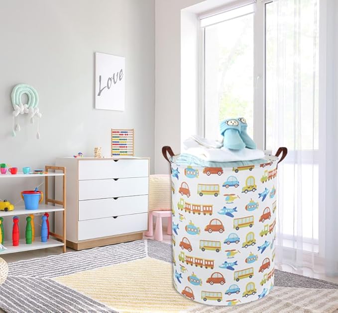 HIYAGON Kids Laundry Basket Kids Hamper Car Toy Storage Bin for Boys Room Decor Nursery Hamper Gift Baskets for Bedroom Bathroom(Car)